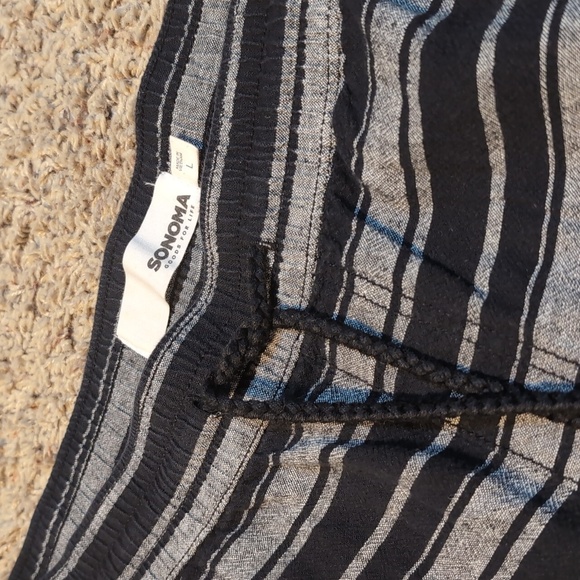 Sonoma Pull On Paper-bag Drawstring Style Casual Striped Shorts SZ L - Picture 4 of 9